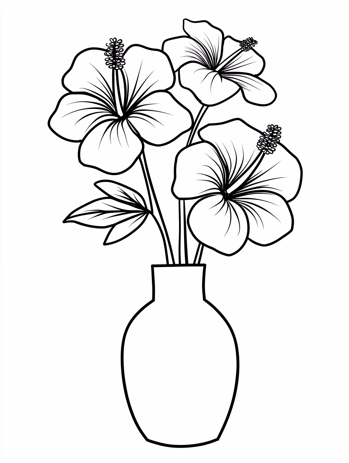 Hibiscus Flowers in Vase