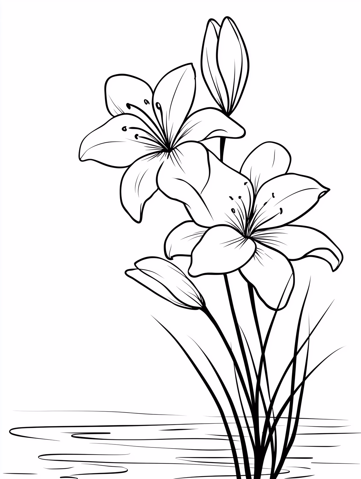 Lily Flower with Buds