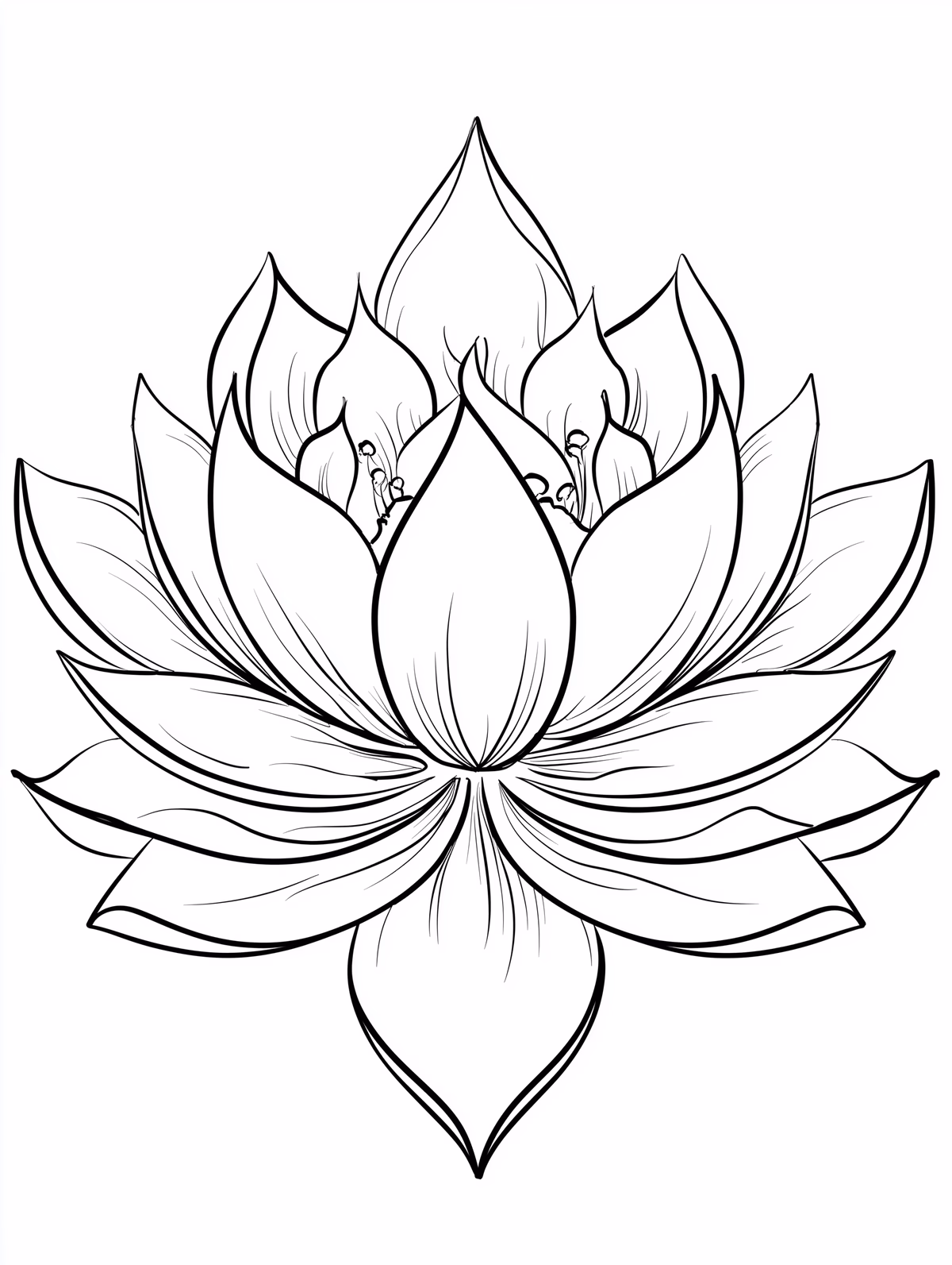 Lotus Flower Line Art