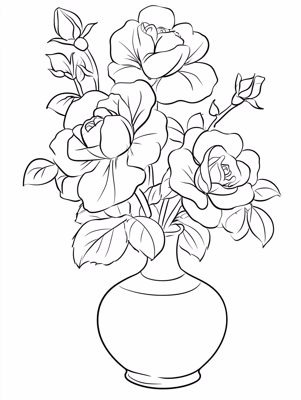 Roses in Vase Bouquet