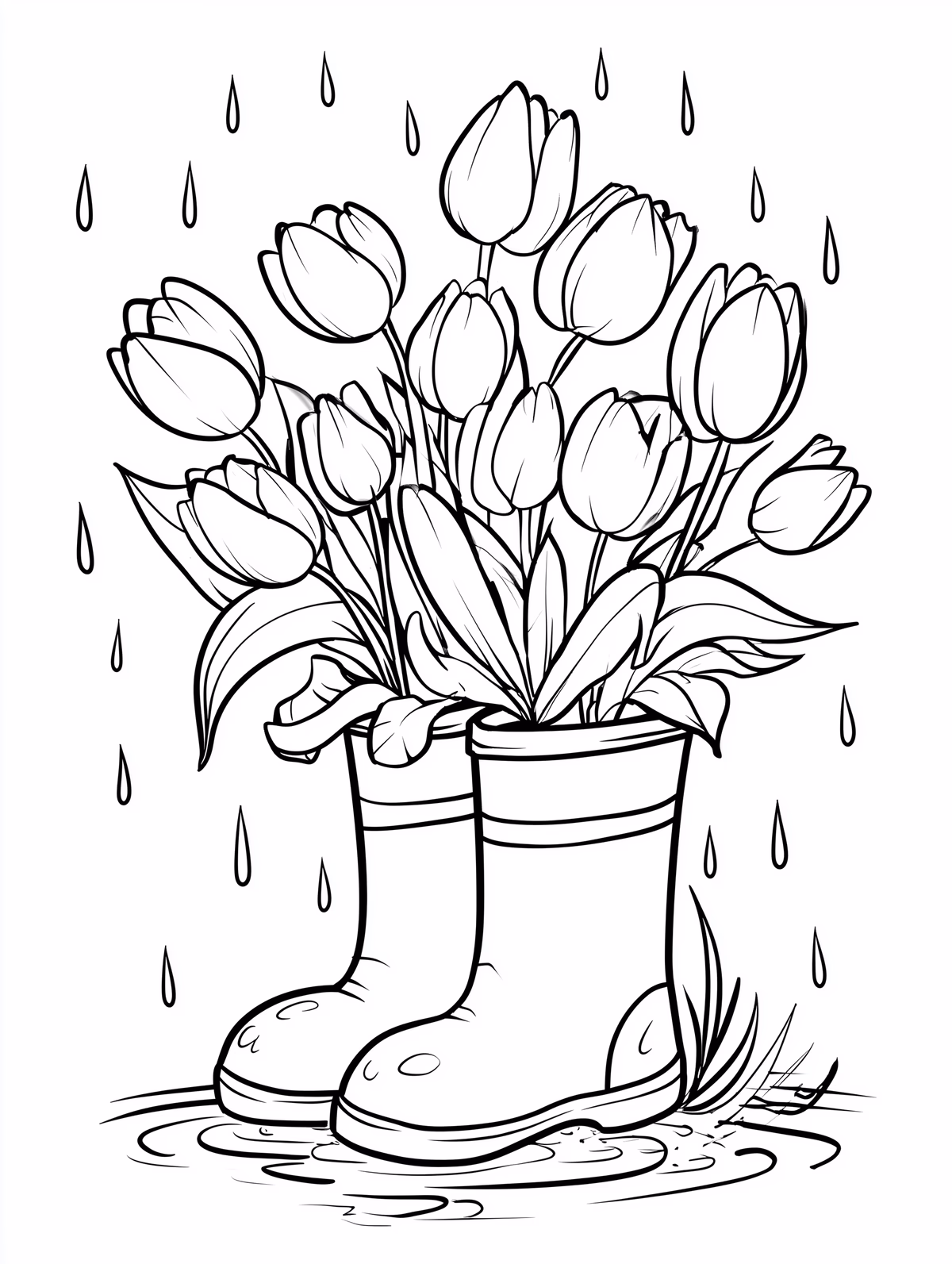 Tulips in Rain Boots