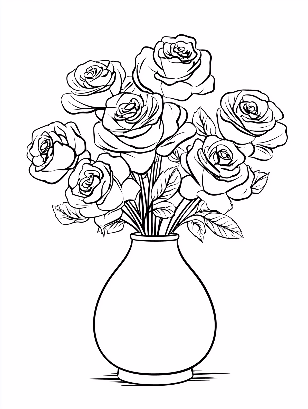 Bouquet of Roses in Vase
