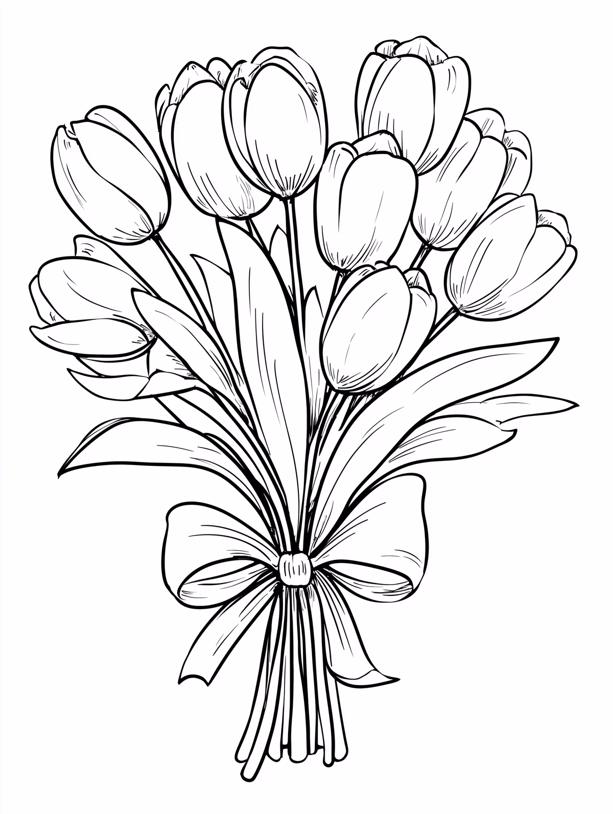 Bouquet of Tulips with Bow