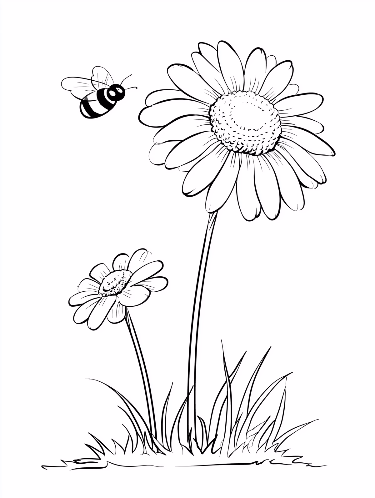 Daisy Flowers with Bee