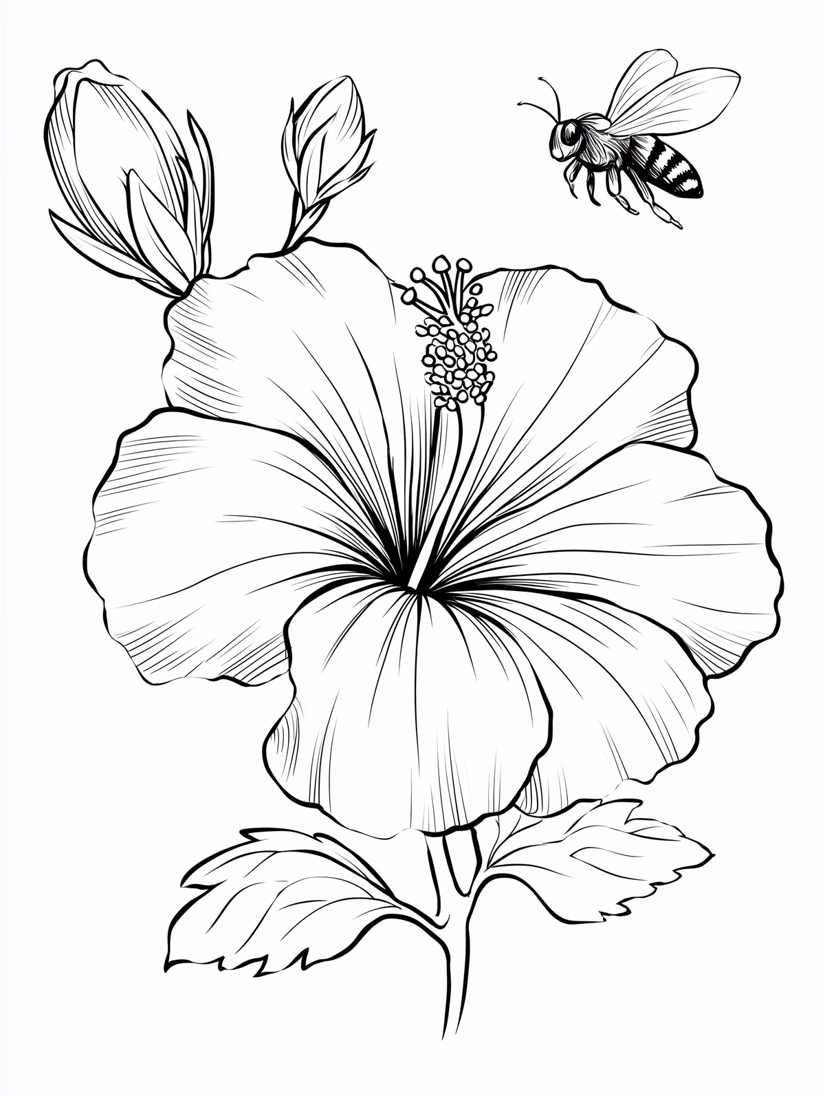 Hibiscus Flower with Bee