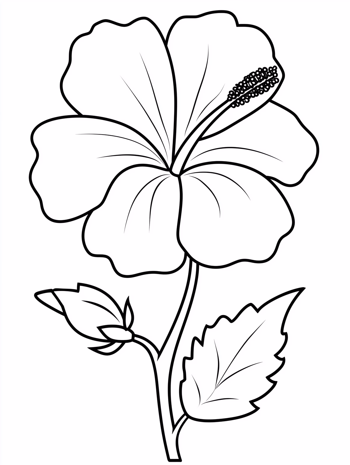 Hibiscus Flower with Leaves