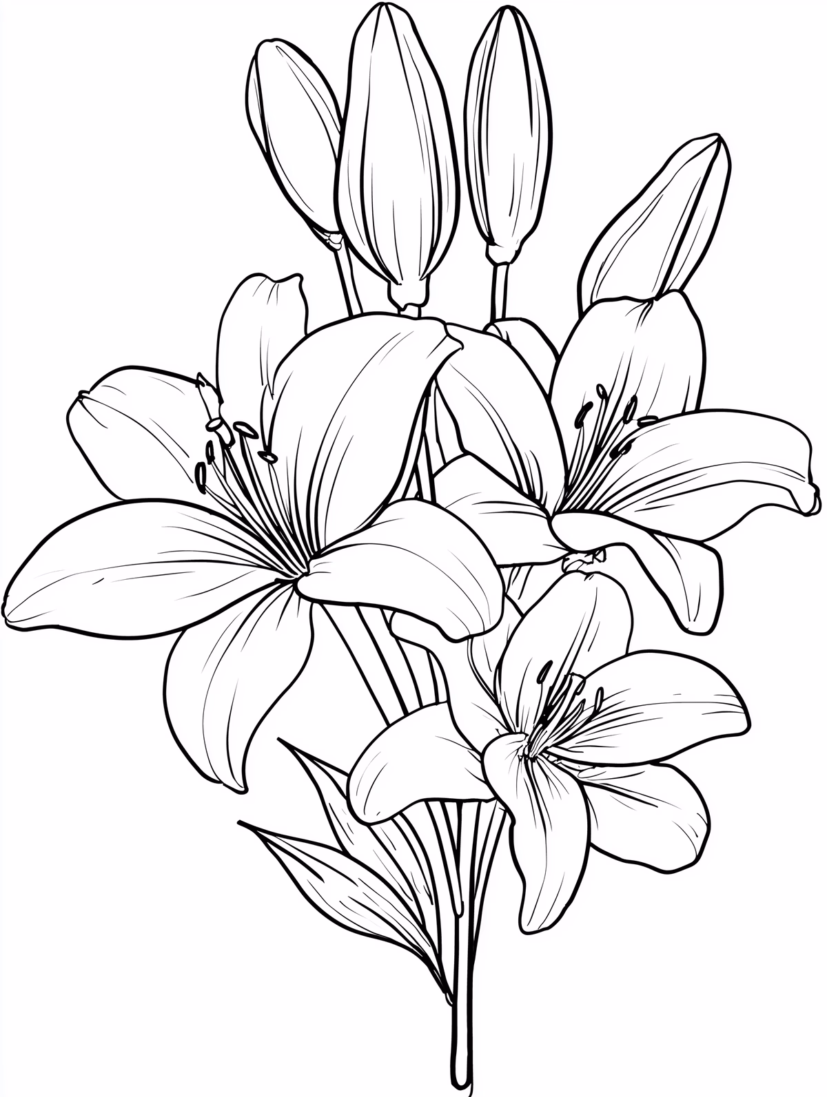 Lily Flowers Blooming Bouquet