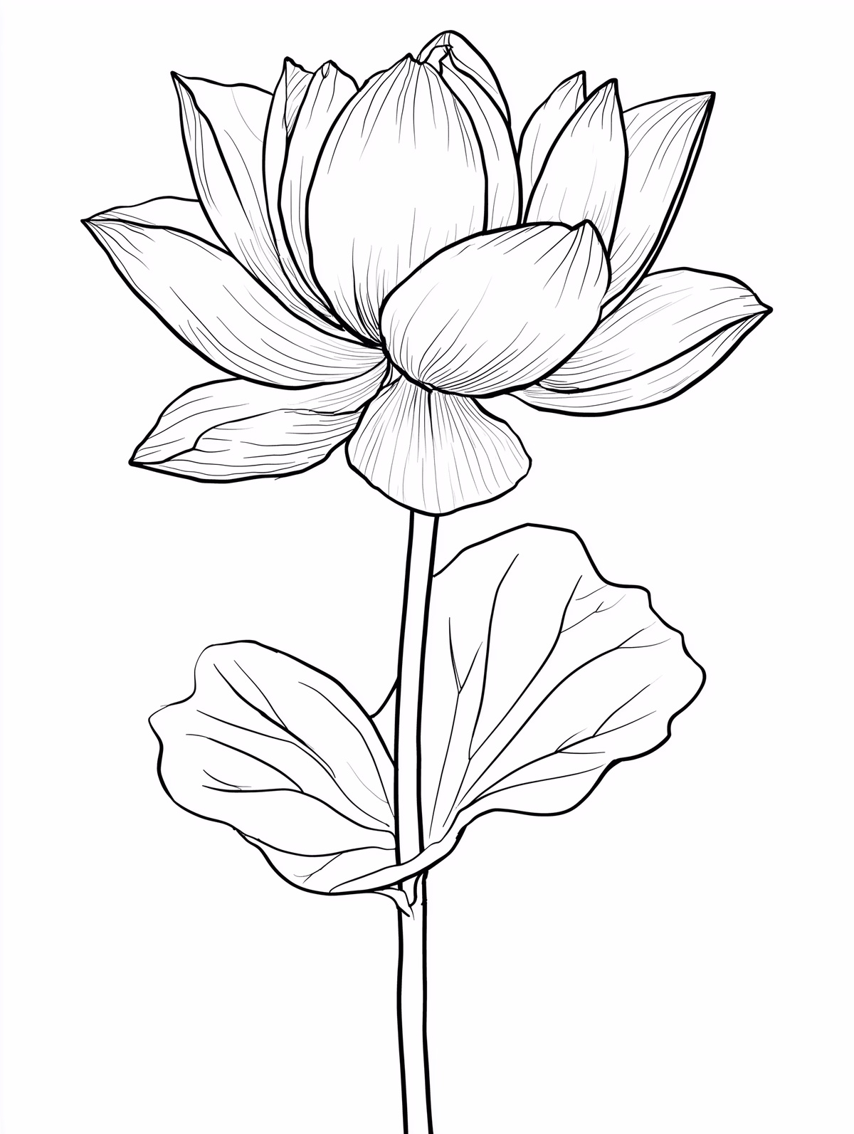 Lotus Flower Line Drawing