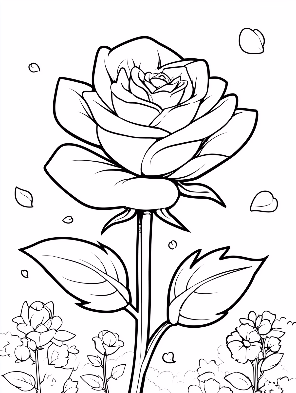 Rose Garden with Petals